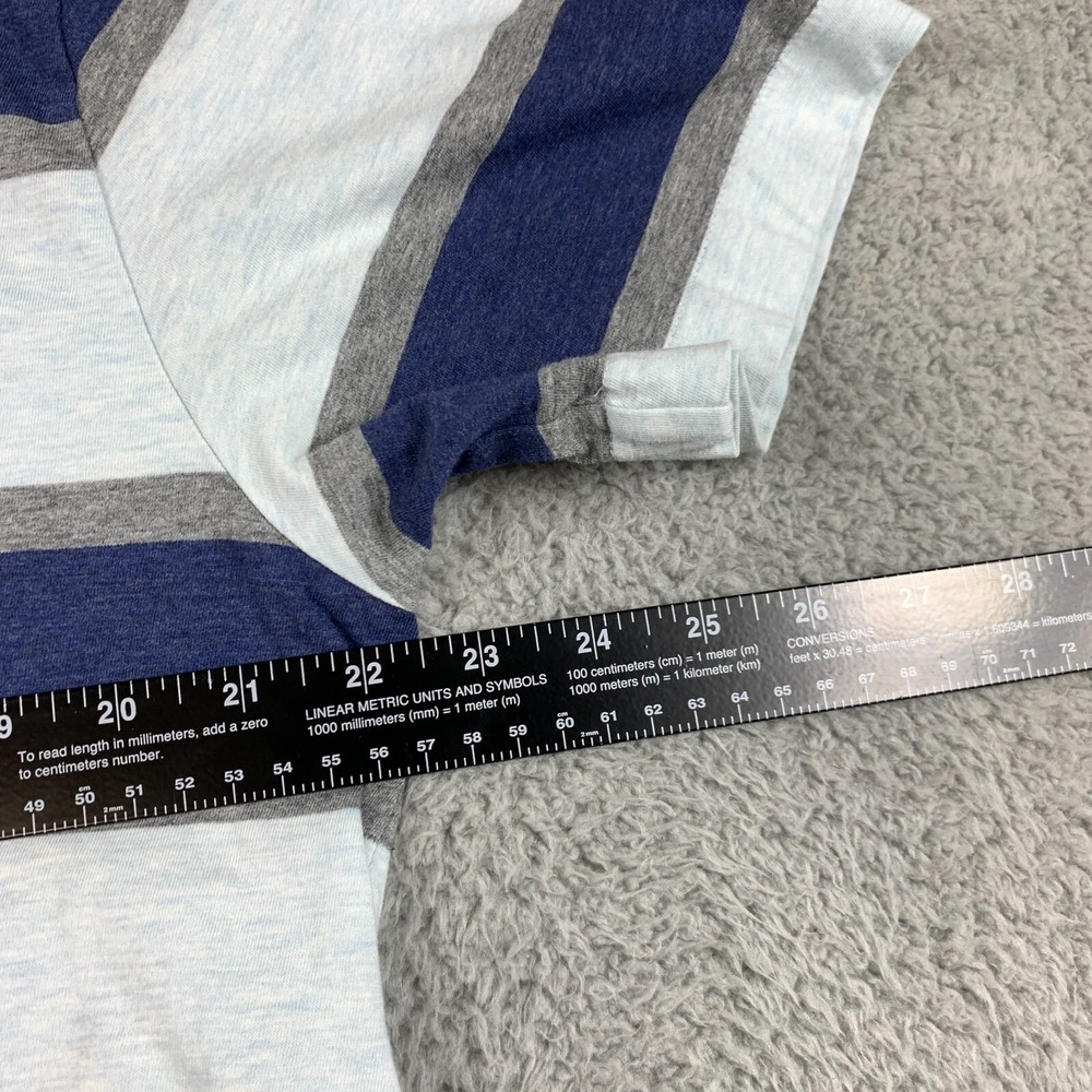 Patagonia Squeaky Clean Polo Mens Large Blue Grey Striped Front Pocket Shirt - Picture 6 of 12